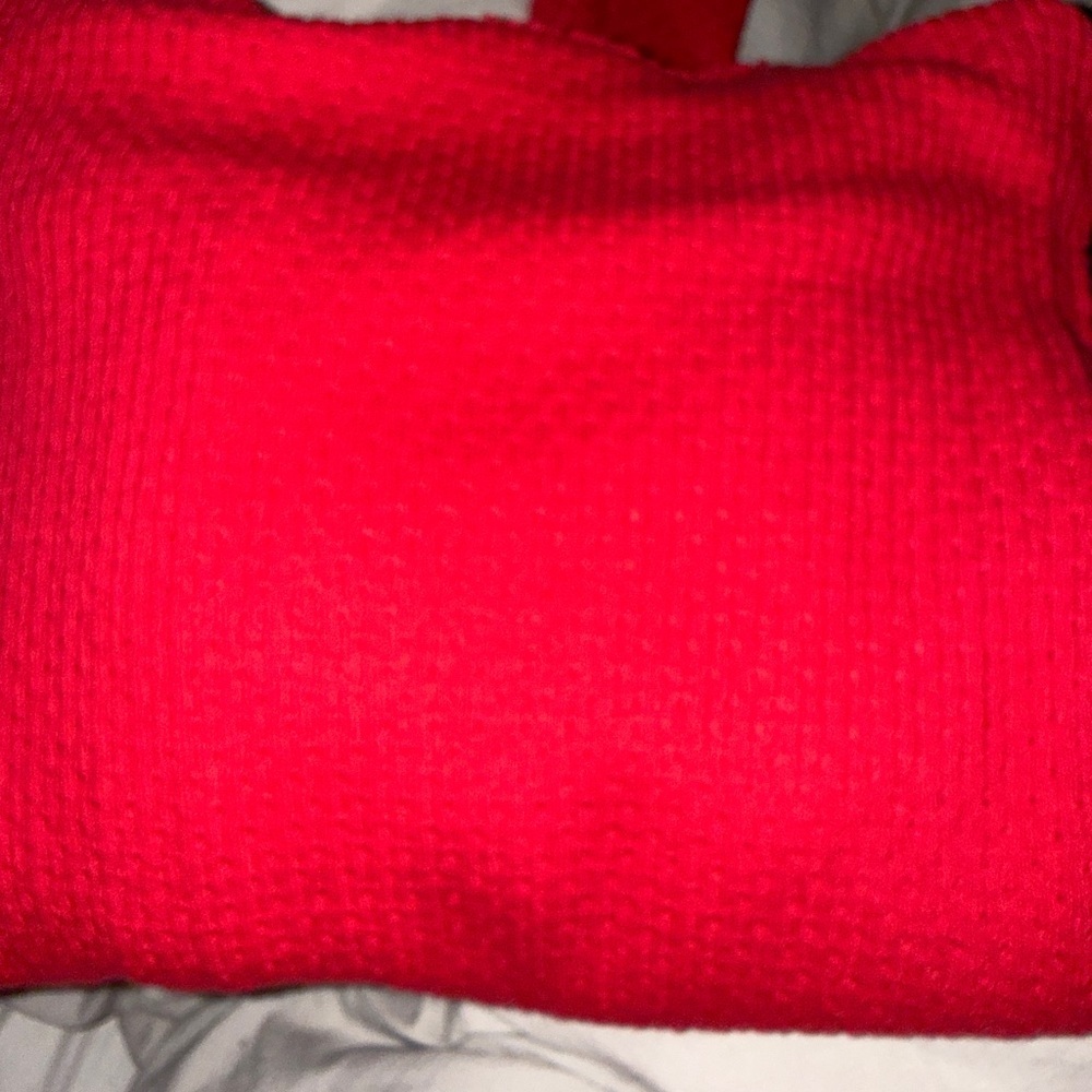 Free People:  We the Free. Quinn Knit Top in Salsa nwt size L beautiful color! - Picture 5 of 7